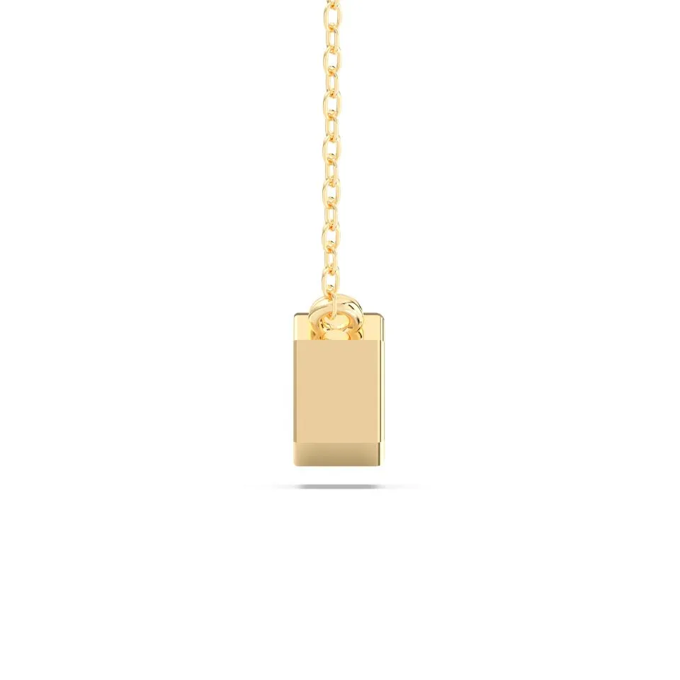 Yellow gold Radiant Cut Bezel Solitaire Pendant